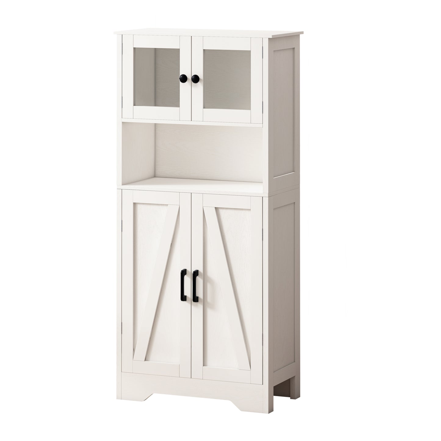 Dara 4 Door Storage Cabinets With LED Light - White