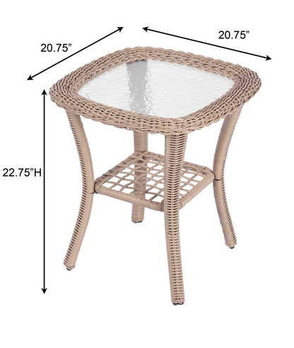 Vern 3 Pieces Outdoor Wicker Swive Rocking Chair Set