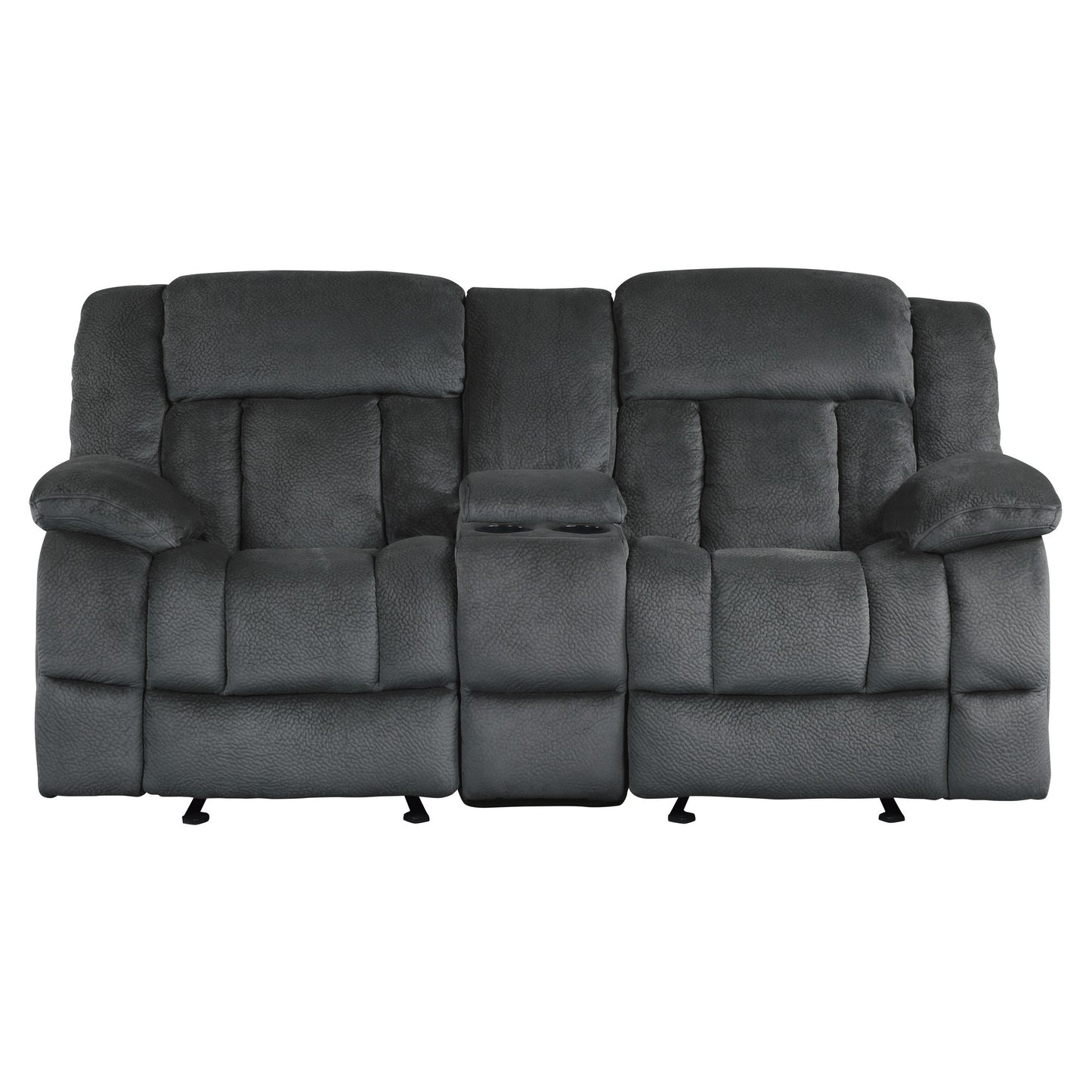 Barrera Fabric Glider Reclining Loveseat - Black