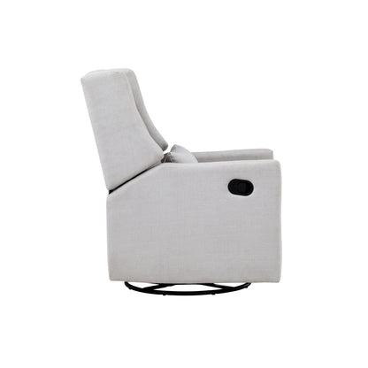 Pronto Swivel Glider Recliner with Pillow Blanco Fabric