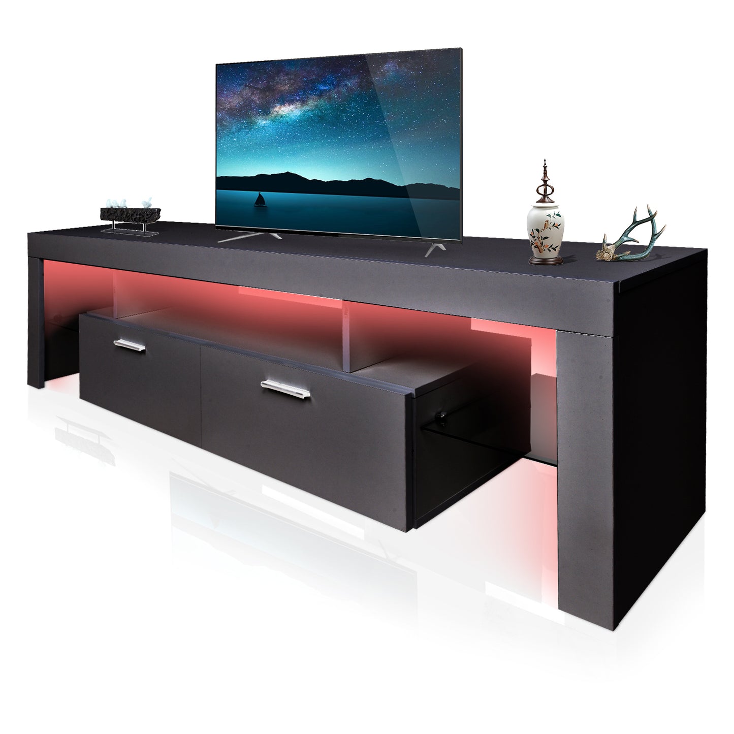 Feno TV Stand with LED Lights - Black