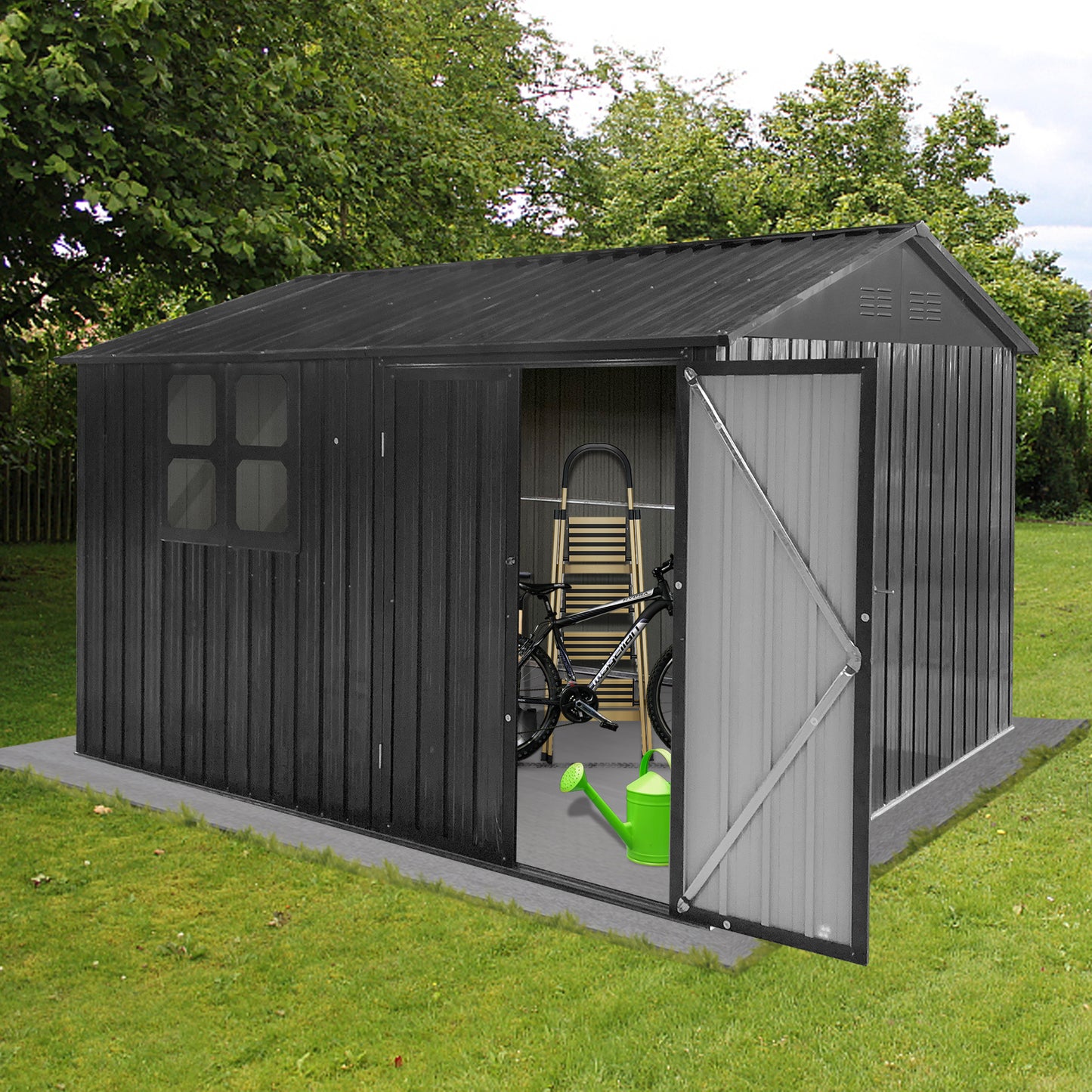 Austin 10 X 8 ft Metal Garden Sheds Outdoor Storage with Window