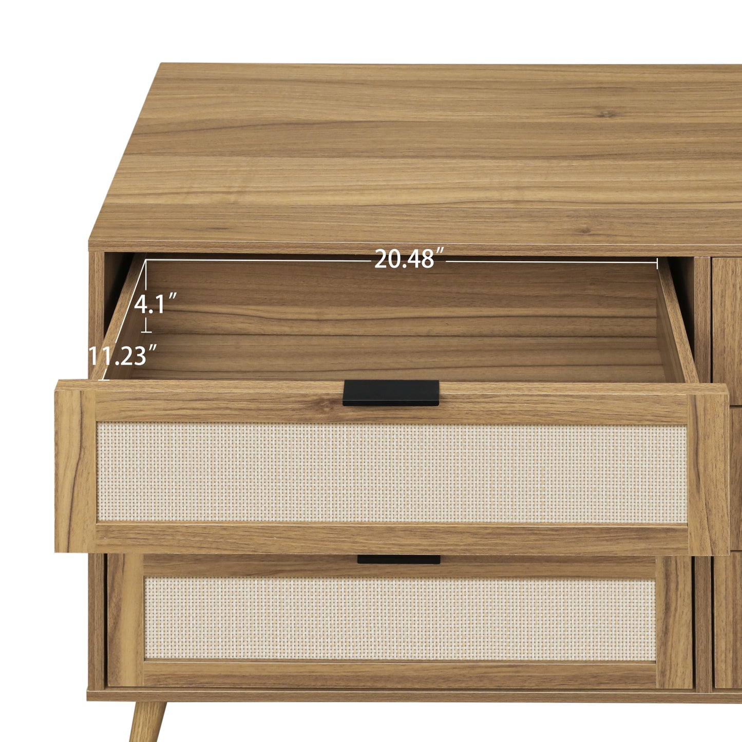 Noi 6 Drawer Dresser Wood Cabinet - Walnut