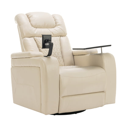 Comfort Max 270 Degree Swivel Power Recliner - White