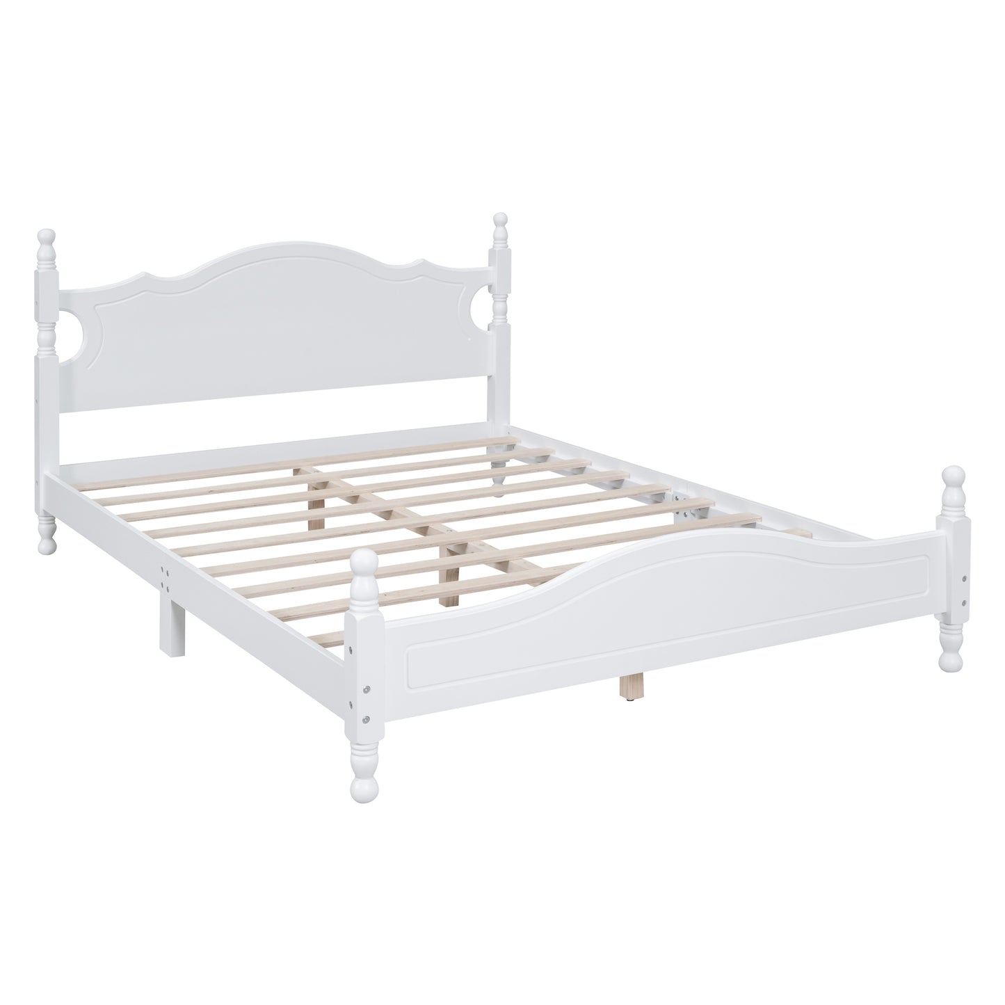 Quarto II Queen Size Wood Platform Bed Frame - White