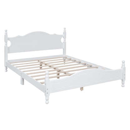 Quarto II Queen Size Wood Platform Bed Frame - White