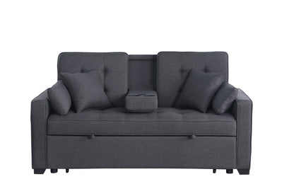 Cody II Woven Fabric Convertible Sleeper Loveseat - Gray