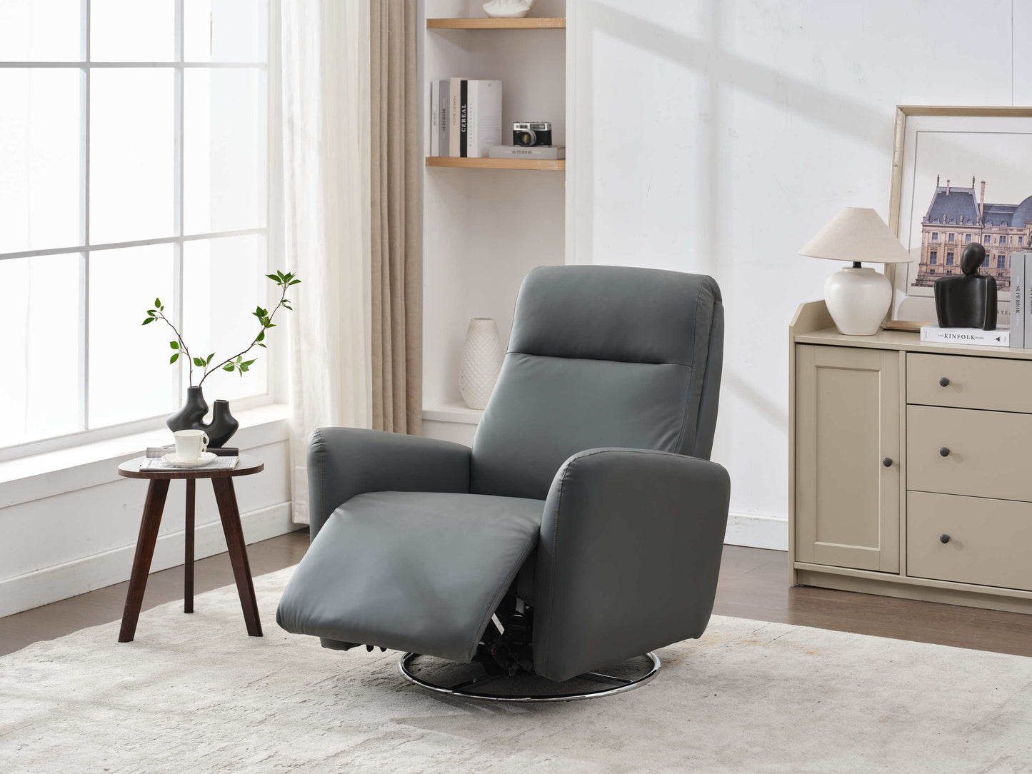 Mosley Swivel Glider Recliner Chair - Dark Gray