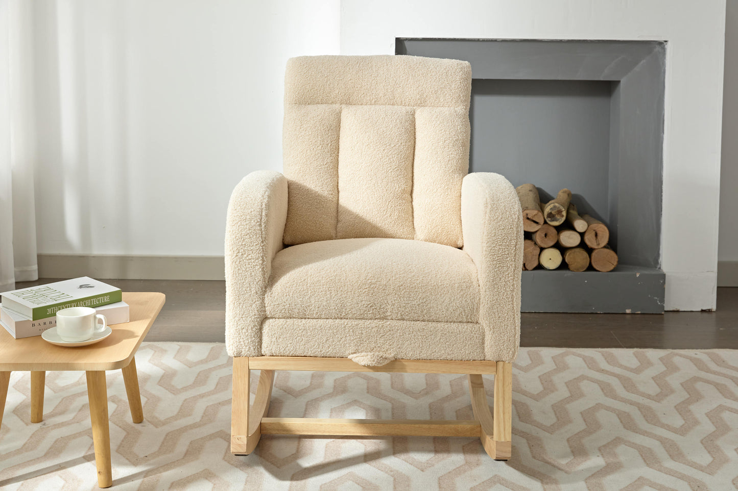 Parker II Modern Accent Rocking Chair - Beige