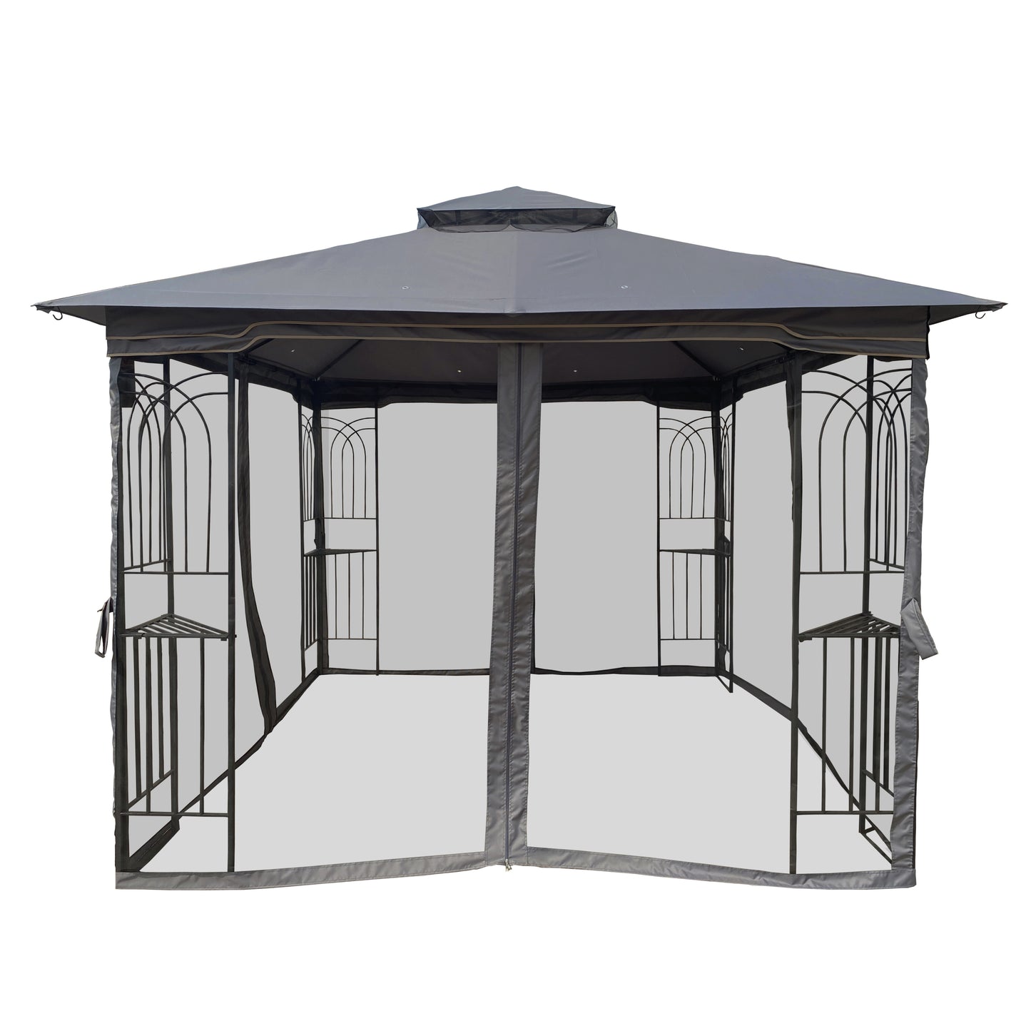 Zamora 10 x 10 ft Outdoor Patio Gazebo Canopy Tent - Gray