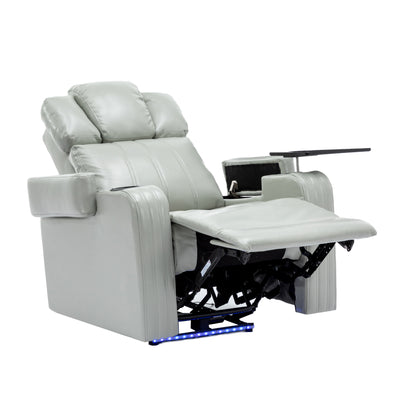 Xavier PU Leather Power Recliner - Gray