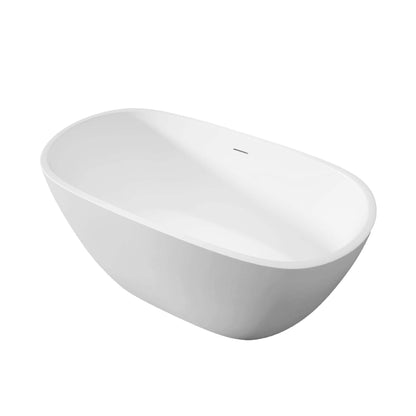 Hana 65" Oval Shape  Acrylic Freestanding  Soaking Bathtub - Matte White