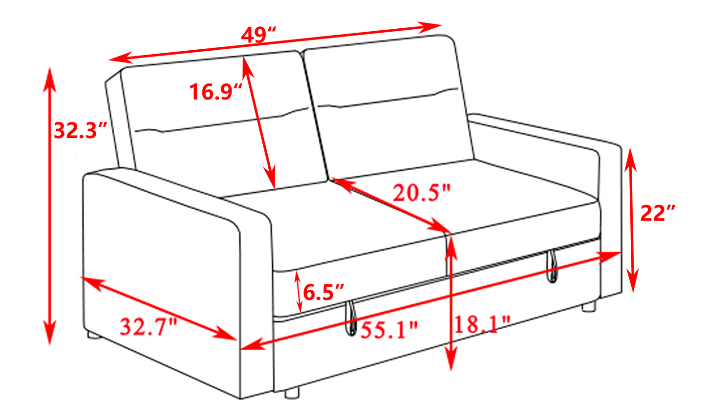 Bolton Loveseat Sleeper - Cream