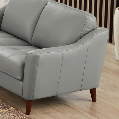 Ersa Leather Loveseat - Gray