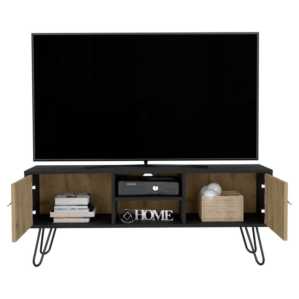 Adena TV Stand - Black/Macadamia