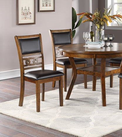 Watson 5pc Dining Set Round Table w 4x Side Chairs - Walnut