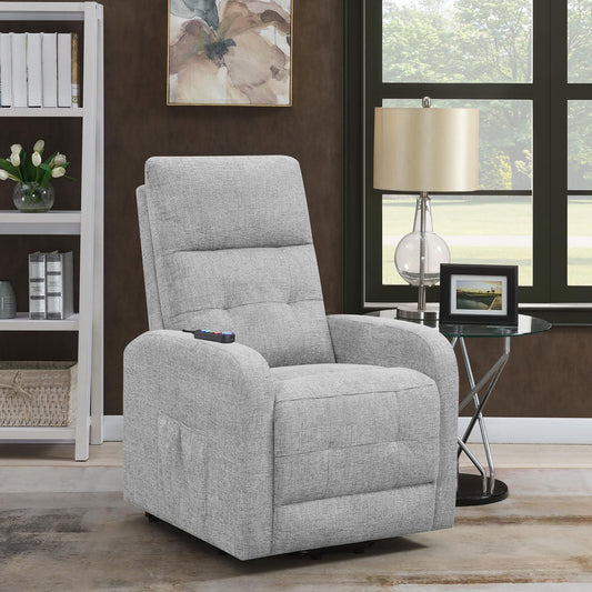 Branson Tufted Power Lift Recliner - Gray