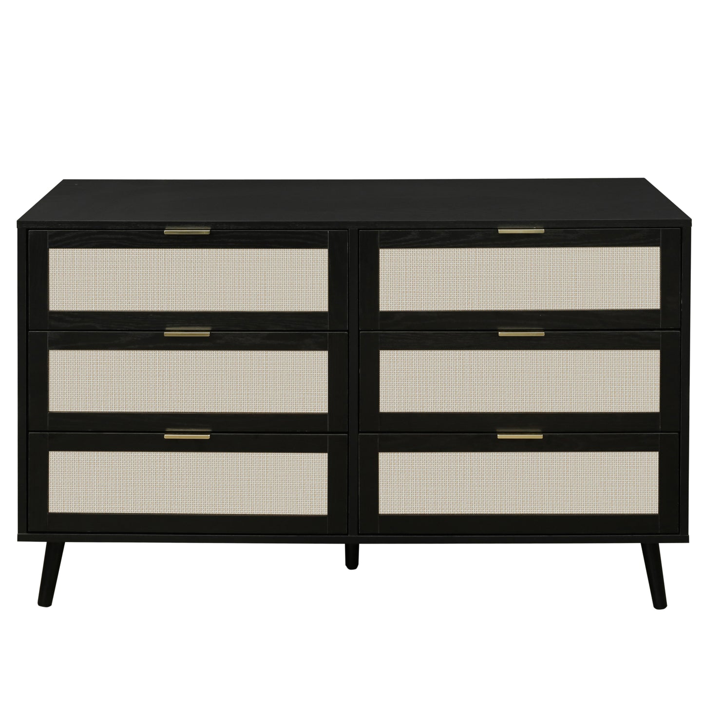 Noi 6 Drawer Dresser Wood Cabinet - Black