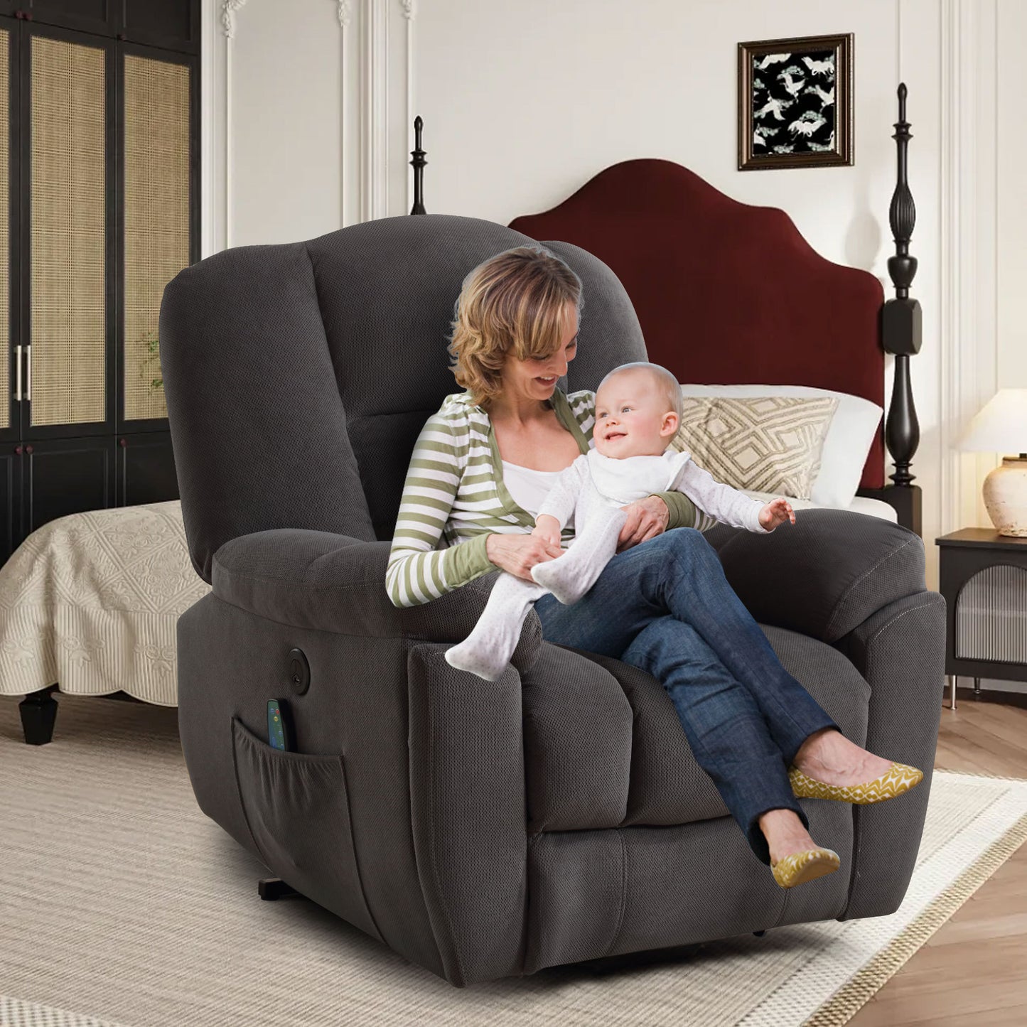 Minder Power Lift Recliner Chair Recliners - Gray