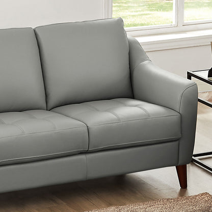 Ersa Leather Loveseat - Gray