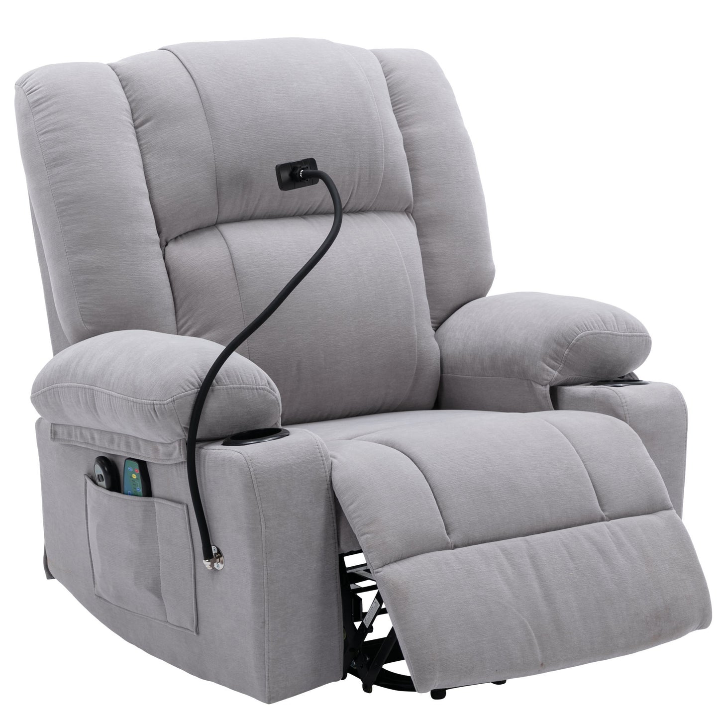 Dawson Power Lift Recliner with Massage - Gray