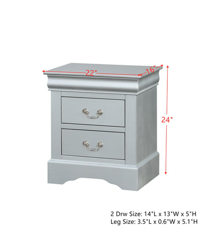 Louis Philippe III Nightstand - Platinum