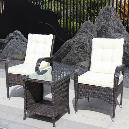 Brantley 3 Pc Outdoor Wicker Ratten Seat - Brown