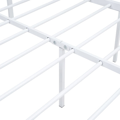 Quasar Twin Size Metal and Wood Platform Bed - White