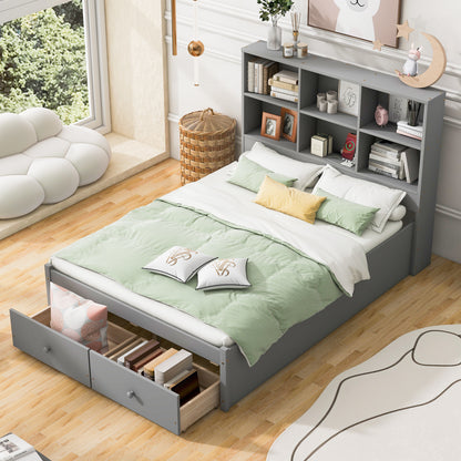 Jazz Full Size Platform Bed w 2 Drawers - Gray