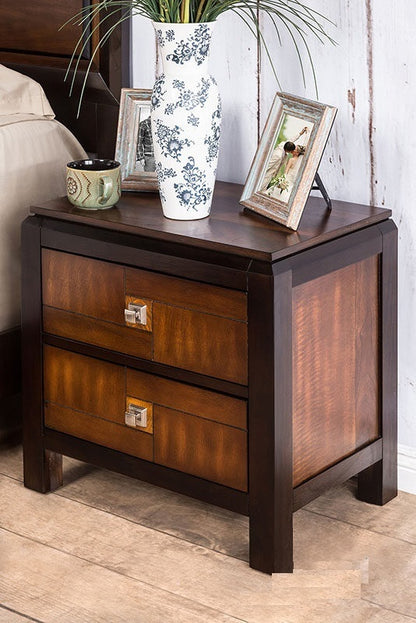 Acacia Solid wood 2-Drawers Nightstand