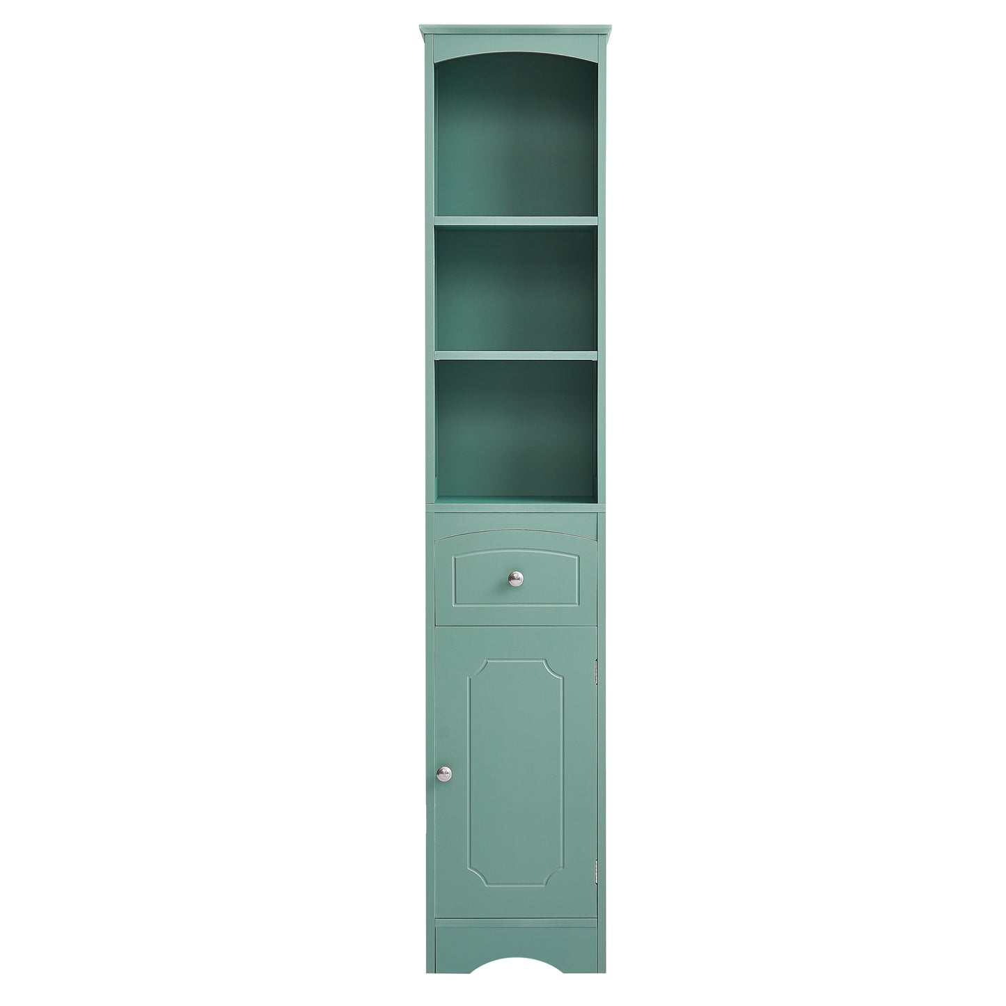 Tower Bathroom Cabinet with Drawer - Green