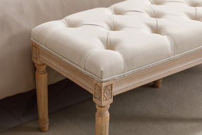 Webster Upholstered Tufted Bench - Beige