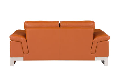 Jessi Top Grain Italian Leather Loveseat - Camel