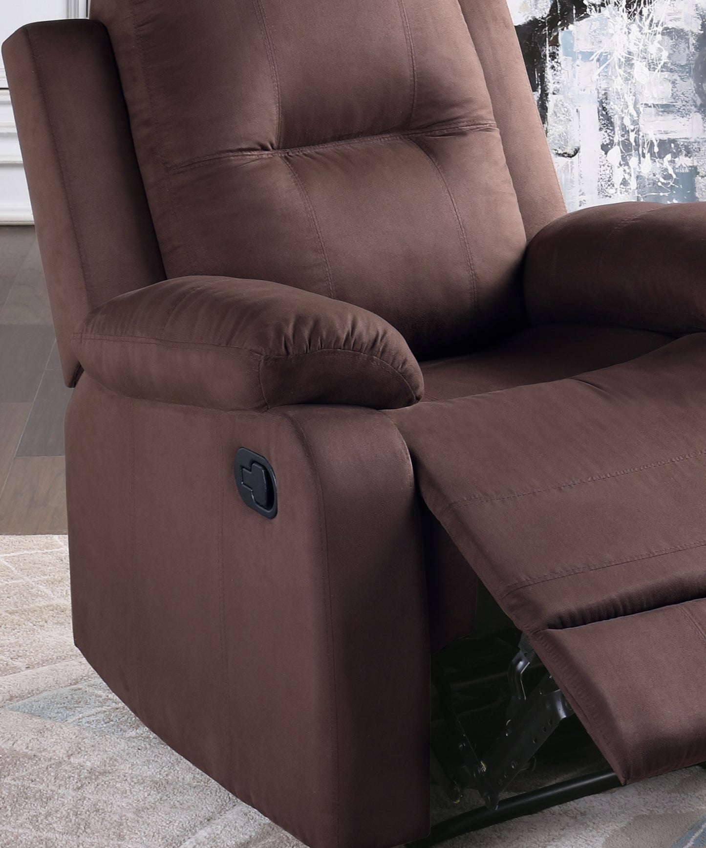 Freda Microfiber Motion Recliner - Chocolate