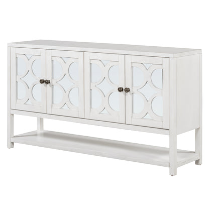 Stasia Sideboard Buffet with Mirrored Doors - Antique White