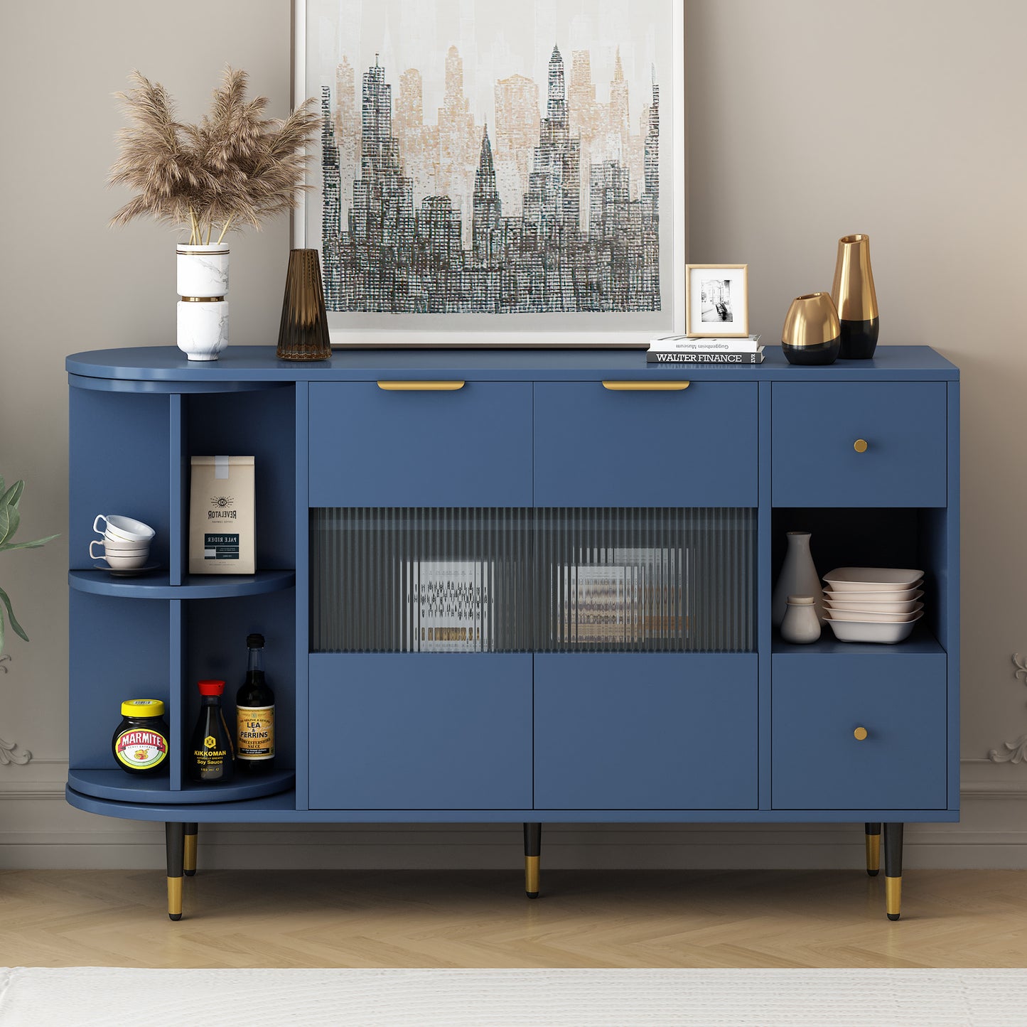 Greta Sideboard Buffet Cabinet - Blue