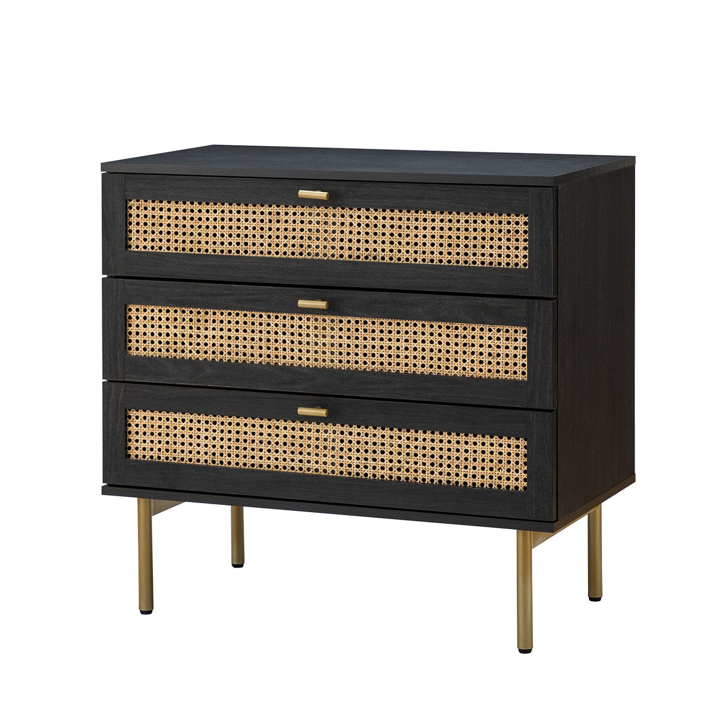 Terus Tall 3-Drawer Bachelor Chest - Black