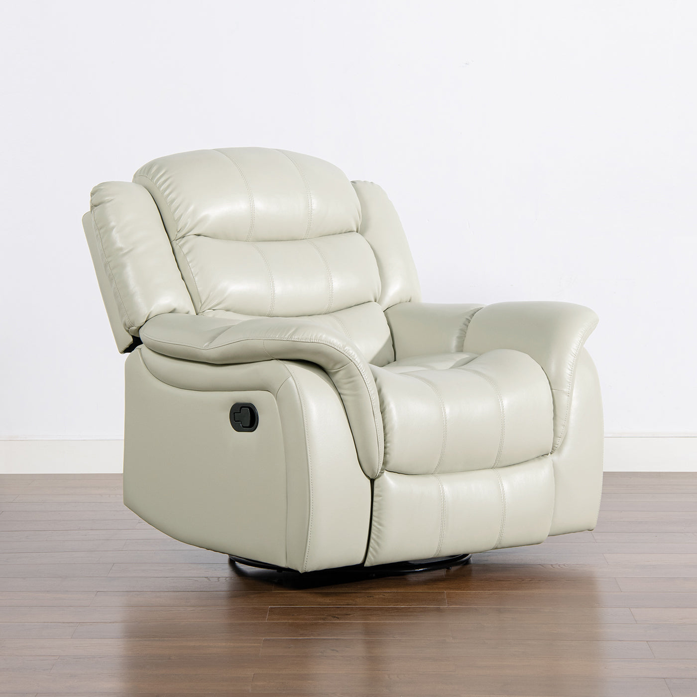 Rover Swivel Glider Push Back Manual Recliner Arm Chair - White