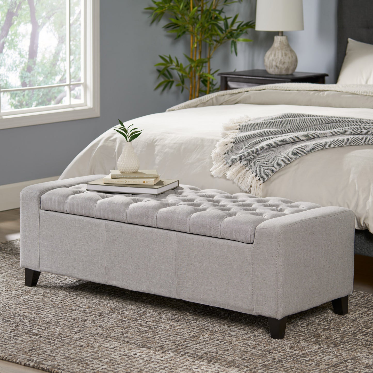 Guernsey Storage Ottoman - Light Gray