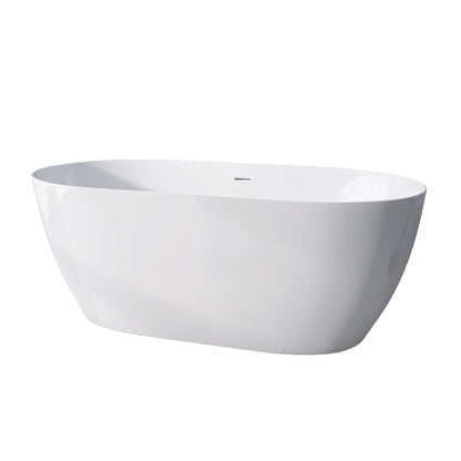 Onpa 55" Oval Shape  Acrylic Freestanding  Soaking Bathtub - Gloss WhiteOnpa