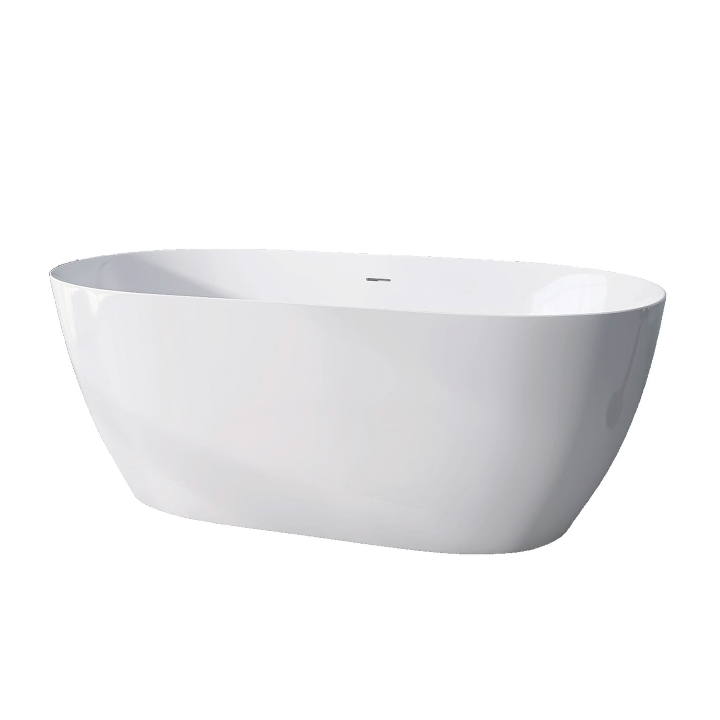 Nuvo 51" Acrylic Free Standing Oval Shape Soaking Tub - Gloss White