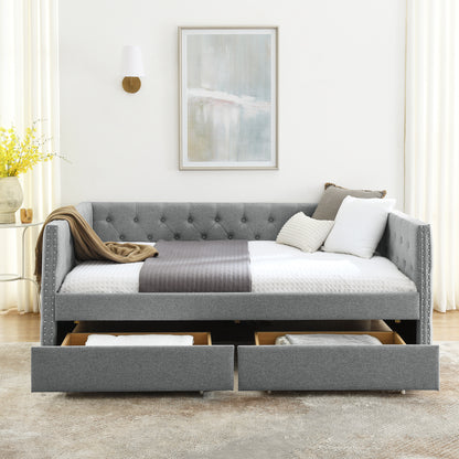 Teza Full Size Daybed with Drawers - Gray