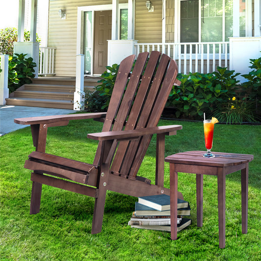 Seymour Outdoor Patio Adirondack Chair Solid Wood - Dark Brown