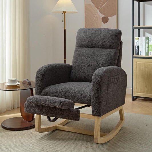 Parker Modern Accent Rocking Chair - Gray