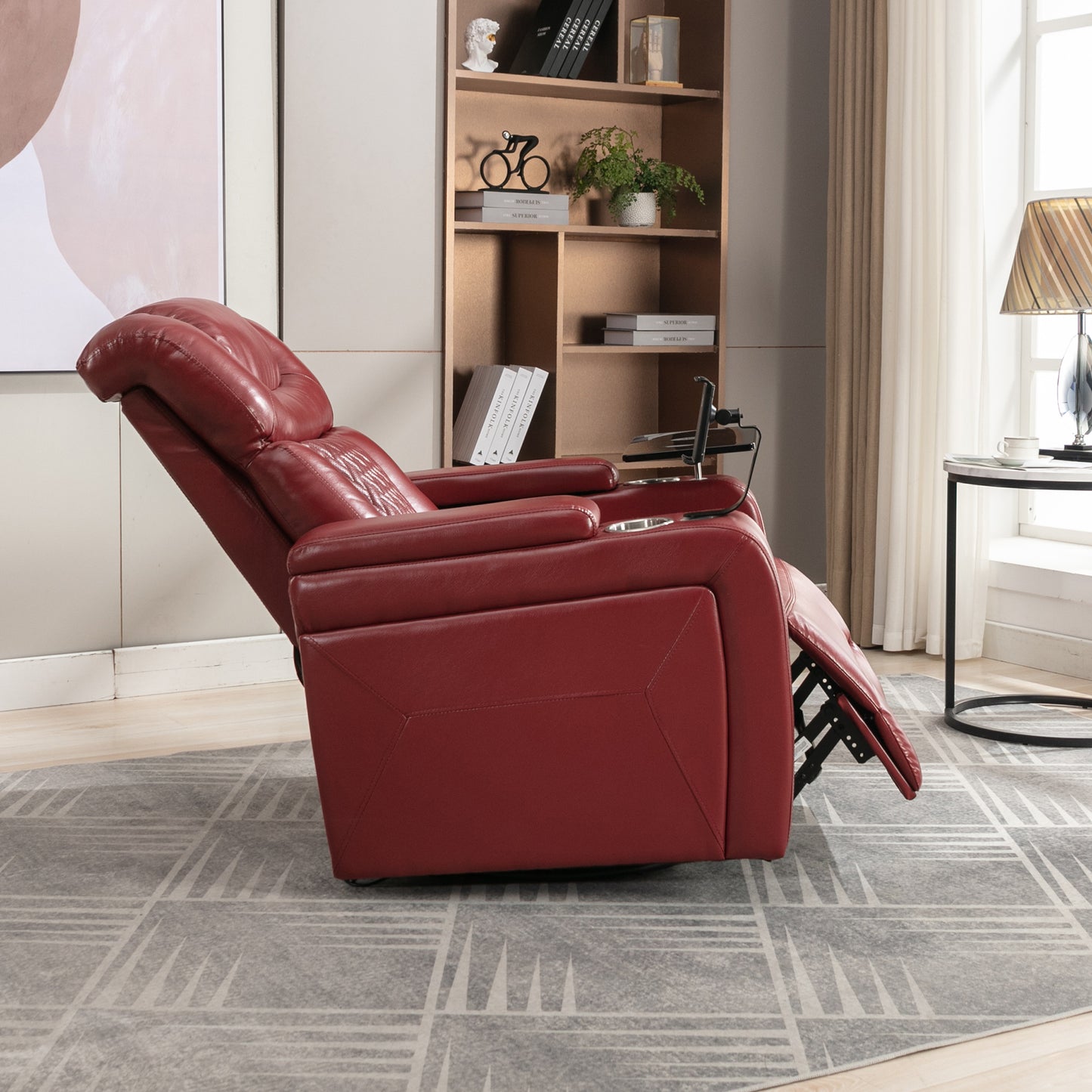 Comfort Max 270 Degree Swivel Power Recliner - Red