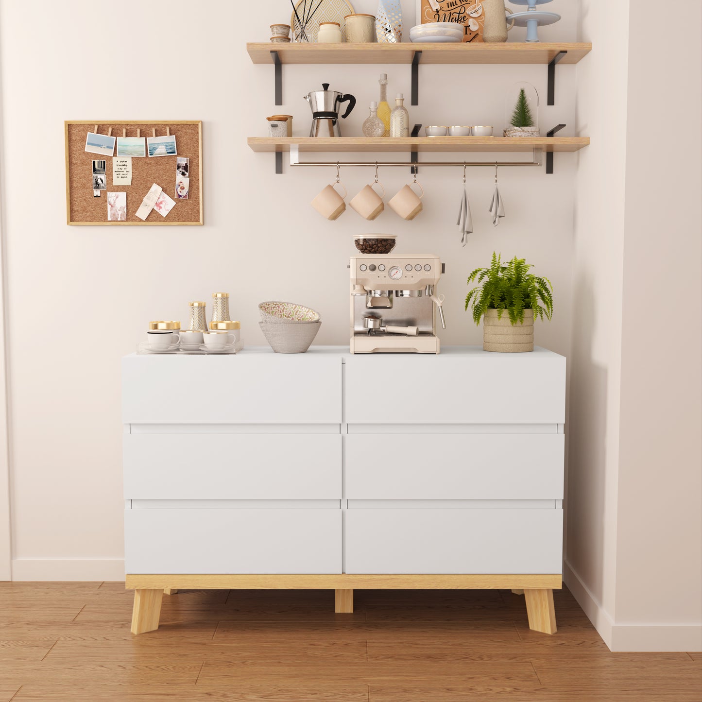 Nao 6-Drawers Storage Cabinet - White