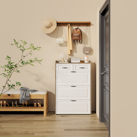 Chelsea Shoe Storage Cabinet - White+Oak