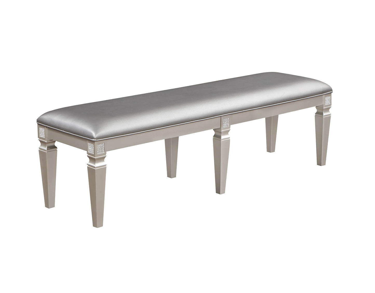 Masa Modern Glam Long Bench - Silver