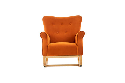 Jarvis Velvet Rocking Chair - Orange