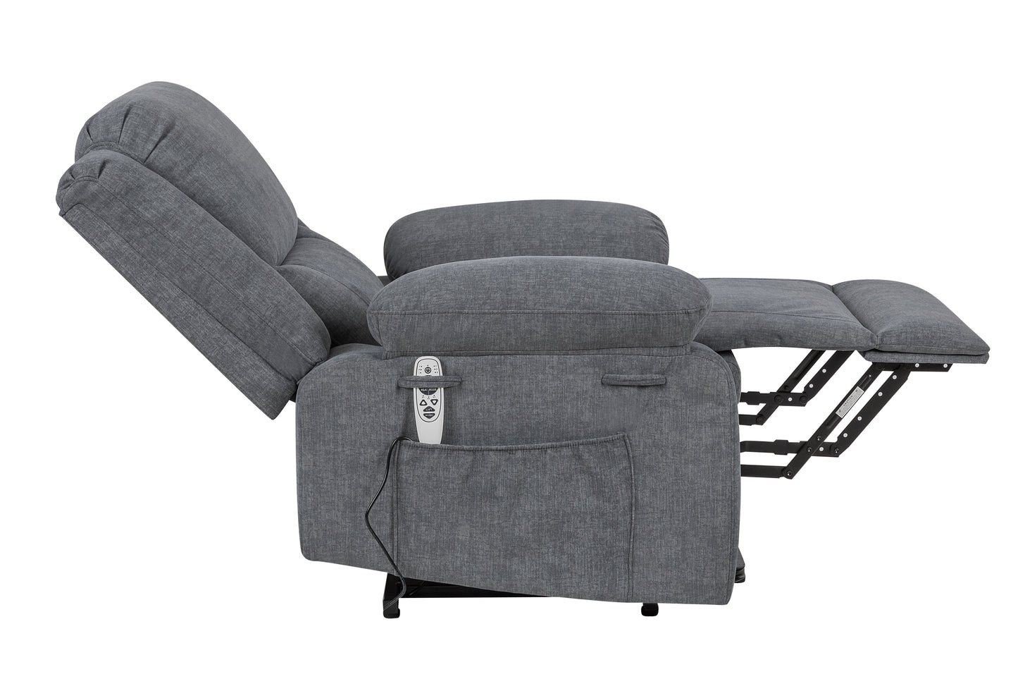 Solace Electric Power Recliner Chair with Massage and Heatin - Dark Grey